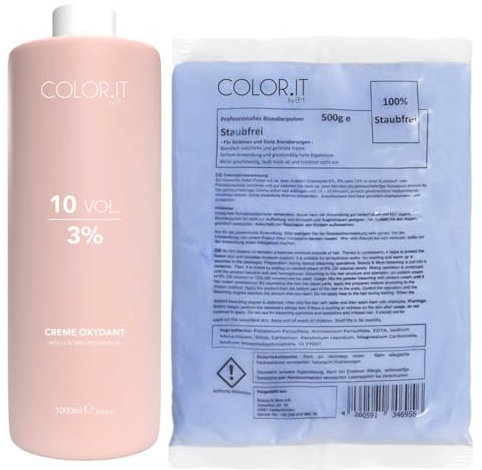 COLOR.IT by BM Blondier-Set 1000ml Creme-Entwickler und 500g Blondierpulver (3%, 1er Pack)