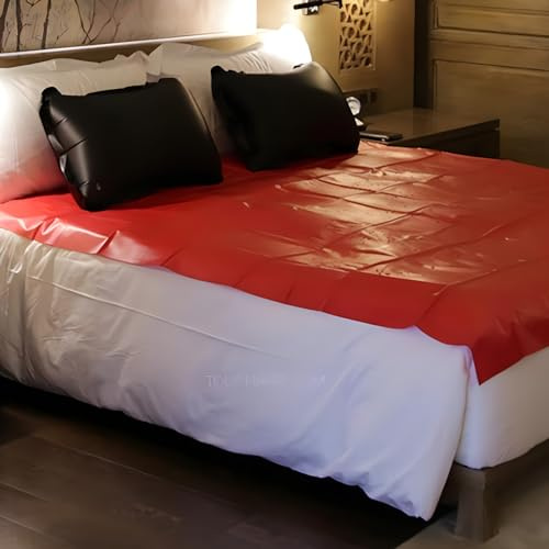 Loverstoy Wasserdichte PVC Bettlaken für Sex - Abwaschbare Fetisch Laken für Frauen und Männer, Ideal für Massage, Erotikspiele und Sexspiele mit Paaren (Rot / 2,2m*1,6m)