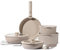 CAROTE Töpfe Pfannen 15-Teilig,Topfsets Pfannenset mit abnehmbaren Griffen,Pfanne 20/26cm,Stielkasserolle 18/20cm,Wok 26cm,Antihaftversiegelung,Kochen stapelbar topf pfannen set Für Induktion,Ofenfest