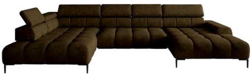 Friderik Ecksofa Plaza XL mit Relaxfunktion Elektrisch Verstellbarer Sitz Sofa (Braun, Links)