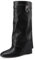 QUEEN HELENA Stivali con Zeppa a Gambale Largo Casual Donna K4007 (Nero, Sistema Taglie Calzature EU, Adulto, Donna, Numero, Media, 38)