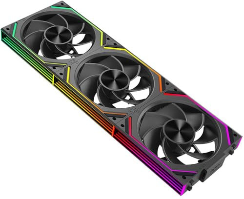 TZMRIT Interstellar-V2RS ARGB PWM PC Fan,Daisy Chain Design,One Cable Connection,RGB PC Fan 120 mm,Triple Pack (BK Reverse Flow)