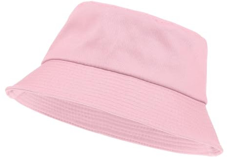 Yolev Fischerhut Damen Eimerhut Einfarbig Sonnenblende Bucket Hat mit UV Schutz Sonnen Hut Rosa Faltbar Sommer Outdoor Sporthut Anglerhut Herren