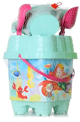 La zappa Secchiello giocattolo per bambini completo di giochi da spiaggia (Azzurro)