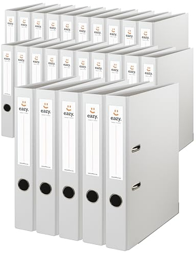 Büro-Ordner Eazy A4 | Schmal, Weiß | Einfachheit, Ordnung und Langlebigkeit in zwanzig Farben und drei Breiten