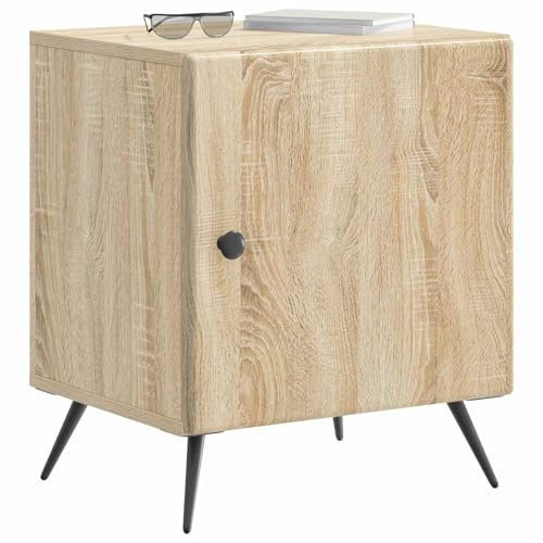 vidaXL Nachttisch 2 pcs Sonoma-Eiche 43 x 34,5 x 50 cm Holzwerkstoff, Vintage rechteckiger Couchtisch, kompakt mit viel Stauraum, Nachtisch als praktischer Organizer