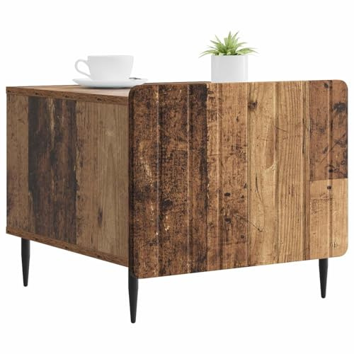 vidaXL Couchtisch mit Schubladen Altholz 49 x 50 x 42 cm Holzwerkstoff, Eleganter Vintage Couchtisch, rechteckig, mit Zwei Ablagen, stilvolles Möbelstück für Dein Wohnzimmer