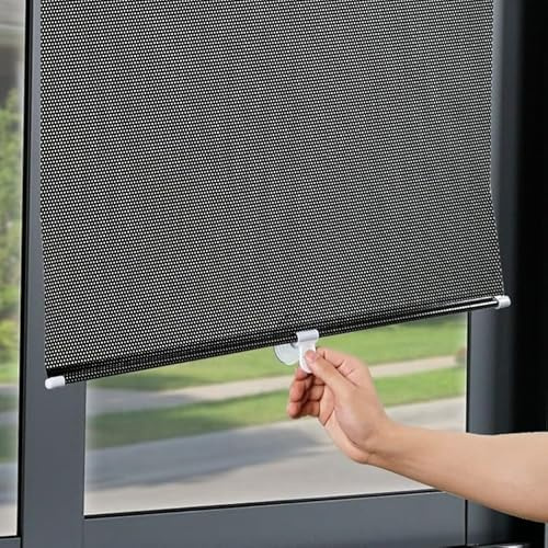 Persiana Enrollable con Ventosa 40x60cm Estor Enrollable Translúcido | Sin Taladrar Térmico Aislante Protección UV Protección Visual para Cocina Baño Oficina/Coche Ventanas Y Puertas De Cristal