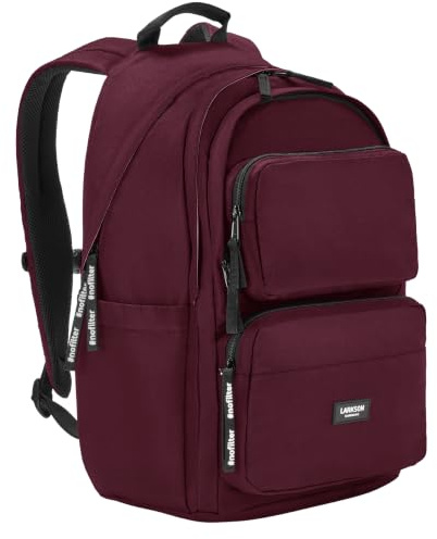 LARKSON Schulrucksack Mädchen & Jungen Teenager Rot - No 3 Advanced - Großer Rucksack Damen & Herren für Schule - 16 Laptopfach - Aus PET - Wasserabweisend