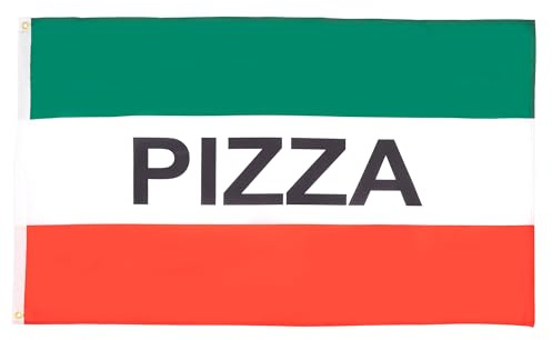 AZ FLAG Drapeau Pizza italienne 150x90 cm Polyester 100D 2 Œillets | Usage intérieur et extérieur Drapeau décoratif représentant la bière coutures doubles et bords renforcés
