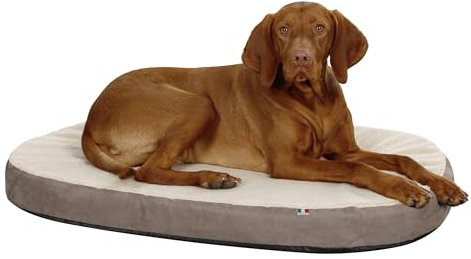 Kerbl Pet Memory-Foam Matratze oval 120x72x8cm, grau/beige
