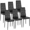 tectake® Moderne Stühle, 6er Set, 6X Stuhl mit Bezug aus Kunstleder, Glitzersteine, als KüchenstühleEsszimmerstühle oder Polsterstuhl für Wohnzimmer, Esstisch, Bar - schwarz