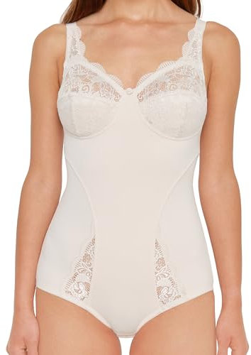SUSA Damen Body ohne Bügel - Latina 6538 - Bequeme Shapewear Mieder für Frauen - Figurschmeichelndes Design - Ideal für Alltag & besondere Anlässe - Pure Beige, 75E