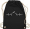 Turnbeutel Rucksack - Symbol und Zeichen Outfit - Herzschlag Berge - Unisize - Schwarz - geschenke für bergsteiger berg beutel wander bags hiking tasche bergen sportbeutel wandern sporttasche