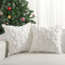 Lewondr Weihnachten Kissenbezug 18x18, Satz von 2 Kunstpelz Kissenbezüge Samt Weihnachtsbaum Stickerei Dekorative Kissenbezug für Wohnzimmer Bett Couch Sofa Auto Home Decor, Weiß