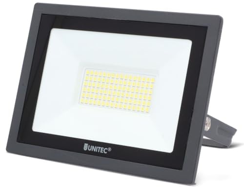 Unitec LED Strahler 35 W, 4250 Lumen, IP65, Aluminiumdruckguss, Stecksystem & Schwenk-Bügel, Sicherheitsglas, energiesparend, langlebig, anthrazit