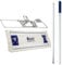 Ha-Ra Set Bodenexpress 42 cm aus Edelstahl & Boden-Faser Weiß kurz I robuster Boden-Wischer zur Reinigung für Böden & Wände I wendiger Wischmop mit rutschfestem Griff & teilbarem Stiel