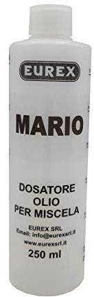 Eurex srl N. 2 Dosatori Olio per Miscela 250 ml Personalizzato con Il Tuo Nome: Mario. Completo di Tappo, Scala Graduata e percentuali 2-4% 2,5-5% 3-6% (2)