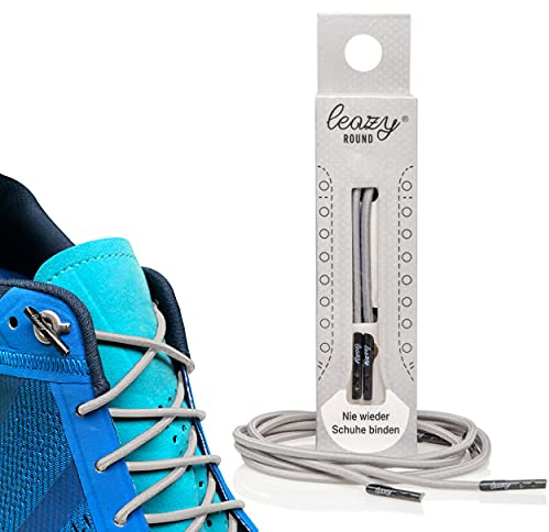 leazy Round - Cordones Redondos de Enganche Elásticos – Cordones de Goma sin Nudos – Soporte Estable y Adaptación al Pie para Deporte y Actividades de Ocio