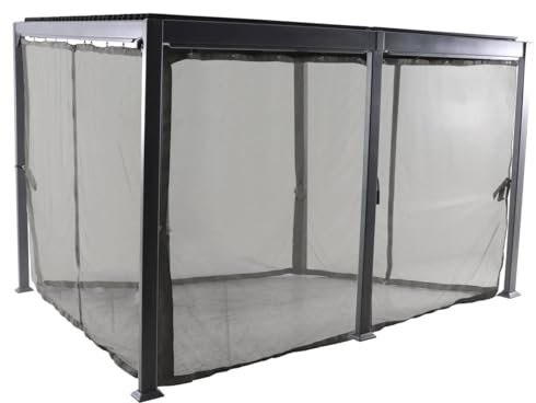 Hespéride - Moustiquaire pour pergola Avila Graphite (6 Rideaux)
