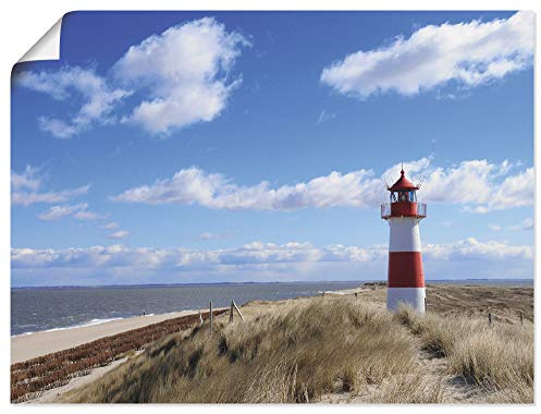 ARTLAND Wanddeko Poster & Kunstdrucke Wandposter Strand Meer Maritim Küste Leuchtturm Sylt Nordsee Düne Himmel T9ML