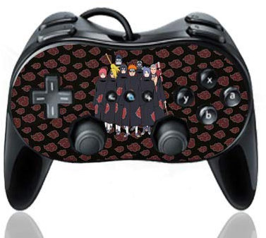 DeinDesign Skin kompatibel mit Nintendo Wii Classic Controller Pro Folie Sticker Akatsuki Naruto Shippuden Offizielles Lizenzprodukt