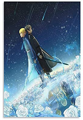 GNKIO Sword Art Online SAO Kirito and Eugeo Anime Poster Poster Dekorative Malerei Leinwand Wandkunst Wohnzimmer Poster Schlafzimmer Malerei 12x18inch(30x45cm)