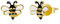Qings Klein Bienen Ohrringe Ohrstecker Vergoldet 925 Sterling Silber Mini Biene Ohrring Gelbgold Tier Bee Earrings Schmuck Geschenke Damen Mädchen