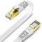 KASIMO Lan Kabel 0,5m x 2 Stück Flach Netzwerkkabel Cat 8 Internetkabel für 40 Gigabit Ethernet Kabel cat8 mit vergoldetem RJ45 (Weiß, 0,5m x 2 Stück)