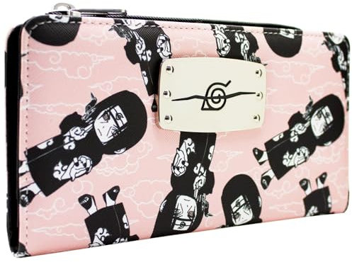 Itachi Uchiha Akatsuki Konoha Ninja Portemonnaie Clutch Münzfach & Kartenhalter, Pink