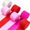 PartyWoo Krepppapier-Luftschlangen, 6 Rollen, 150 m, Rot, Rosa, Hot Pink, Dunkelrosa, Weiß, Krepppapier für Geburtstagsdekorationen, Partydekorationen, Valentinstagsdekorationen (4,6 cm x 2,5 m /