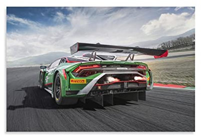 ZONDER Supercar Poster für Lamborghini Huracan GT3 EVO 2 Hyper Carsport Auto Rennwagen Poster dekorative Malerei Leinwand Wand und Kunstbild Druck Moderne Familie Schlafzimmer Dekor 60 x 90 cm