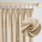 Woaboy Leinen Gardinen mit Kräuselband Vorhänge Wohnzimmer Leinenoptik Halbtransparent Stores Gardine Schlafzimmer Modern Schlaufengardinen 2er Set 140x260cm (BxH) Beige