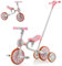 Maxmass 4 in 1 Kids Tricycle, Toddler Balance Bike with Adjustable Push Handle, 2-Level Seat Height, Reversible Handlebar, 4 Wheels Pedal Trike for 2-4 Years Old (Pink)