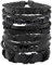 Manfnee 6Pz Punk Rock Bracciale Corda Intrecciata Uomo Donna Bracciale Fascia Rivetto Perlina Nero