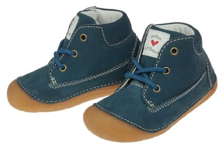 ANTONLIEBEVOLL Baby Lauflernschuhe, Leder Krabbelschuhe Gr. 19-25 EU, rutschfest China-Blue Gr. 22