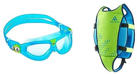 Aquasphere Seal KID| Schwimmbrille für Kinder ab 3 Jahren | UV Schutz |Schwimmbad Schwimmbrillen + SICHERHEIT: Diese Schwimmweste ist ideal für das Kennenlernen der Wasserwelt Ihres Kindes