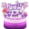 Tortendeko Geburstagstorte Happy Birthday Kuchendeko Purpur Rosa Tortendeko 80 Geburtstag Frauen Männer Happy Birthday Kuchen Deko Glitter Cake Topper 80 Geburtstag Happy 80th Birthday Tortendeko