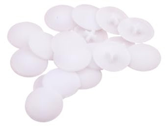 JIHUOO 100 Pcs Plastic Lock Fastener Caps Furniture Cam Cap Lock Nuts Cap Decorative Screw Caps Covers Cabinet Screw Hole Plugs Covers White