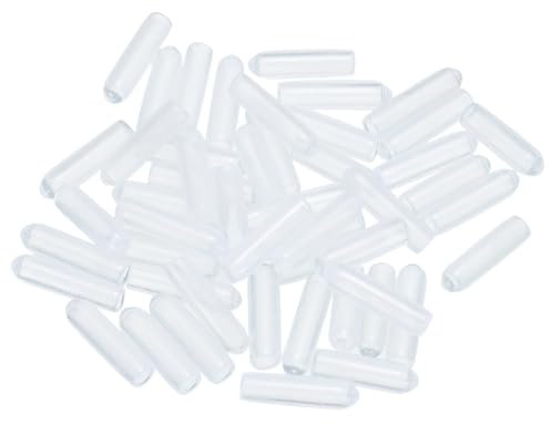 QUARKZMAN 50Stk Gummi-Endkappen 3mm(1/8) ID Vinyl PVC Rundrohr Bolzenkappe Abdeckung Schutzvorrichtungen für Schraubengewinde Klar
