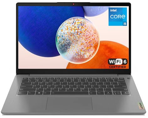 Lenovo IdeaPad 3 Laptop, 14 FHD Screen, Intel Core i5-1155G7, 8GB RAM, 512GB PCIe SSD, Webcam, Wi-Fi 6, Bluetooth, HDMI, SD Card Reader, Windows 11 Home, Grey