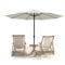Tubiaz Sombrilla grande de 270 cm, 350 cm, impermeable, sin soporte, con manivela, para balcón, jardín, terraza, Sombrilla beige, Ø350 cm