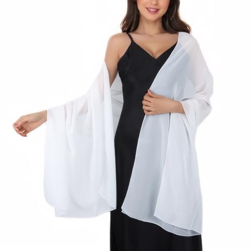 Damen Sheer Chiffon Tücher und Wraps - Elegante Einfarbig Umschlagtuch Schal - Sommer Leicht Schultertuch Stola für Abendkleid, Hochzeit, Alltag