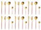 BISDARUN Stainless Steel Coloured Handles Cutlery with Matt Polish Unusual Flatware Set Funky Kitchen Forks Knives and Spoons Service for (Pink Gold 4-Piece Cutlery Set, 6 Person(6 Set))