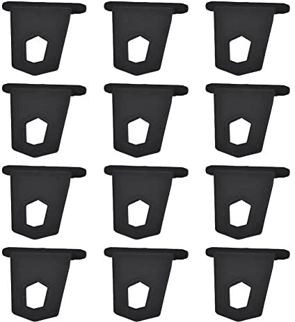 iFutniew 12 Stück Markisenschienen-Haken, Ring mit Edelstahlhaken, schwarz, S-Haken, Aufhänger