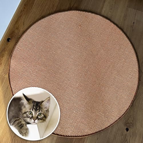 casa pura Katzen Kratzmatte rund 120cm Ø aus Natur Sisal Kratzteppich Kratzmöglichkeiten für Katzen Kratzmöbel für Wand oder Boden - robust & waschbar, Terra