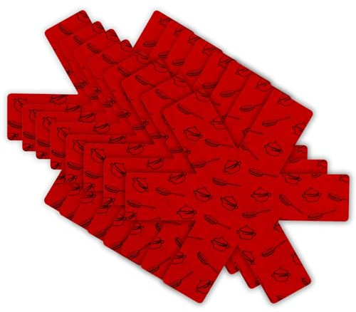 CHEFZOCO Protectores para sartenes y cazuelas, Salvamanteles de Tela, Protector de Olla, Separadores de sartenes, Protector Sartenes, Poliester, 28 cm diámetro, 4 Unidades, Color Rojo