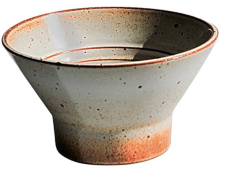 Alipis 1pc Vintage Pottery Bowl Tall Soup and Salad Bowl for Home Dining Easy to Clean Handmade Dish for Cereal Oatmeal and Quick Meals