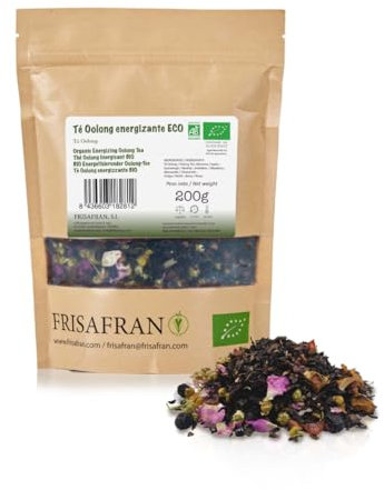 FRISAFRAN | Tè Oolong Energizzante Bio Sfuso 200g | Foglie di tè Oolong | tisane in foglie | naturale | Purificante | Ringiovanente | Infuso salutare | Infuso di erbe Oolong | Purificante | Dimagrante