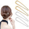 4 Stk Haarnadeln Groß Metall U-Förmige Haarnadel Haarpin 2 Zinken Hochsteckfrisur Chignon Pins Haarnadeln U-Förmig Französisch Stil Haar Hochsteckfrisuren Für Frauen Mädchen (2Gold & 2Silber)